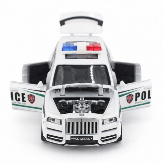 Радиоуправляемая металлическая полицейская машина Rolls-Royce Cullinan 1:22 - HCL-3606-WHITE
