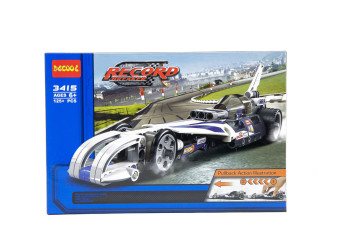 Конструктор DeCool гоночная машина с инерционным механизмом, 125 деталей - DL-3415