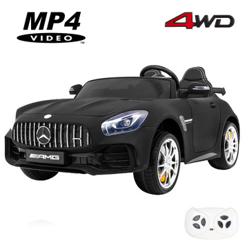 Электромобиль Mercedes-Benz GT R (черный матовый, 4WD, 12V, MP4) - HL289-MATTE-BLACK-MP4