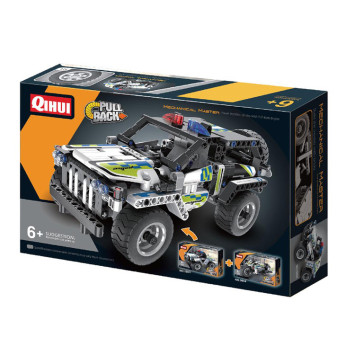 Конструктор QiHui Technics "Полицейский мотоцикл" (инерционная модель), 193 детали - QH5806