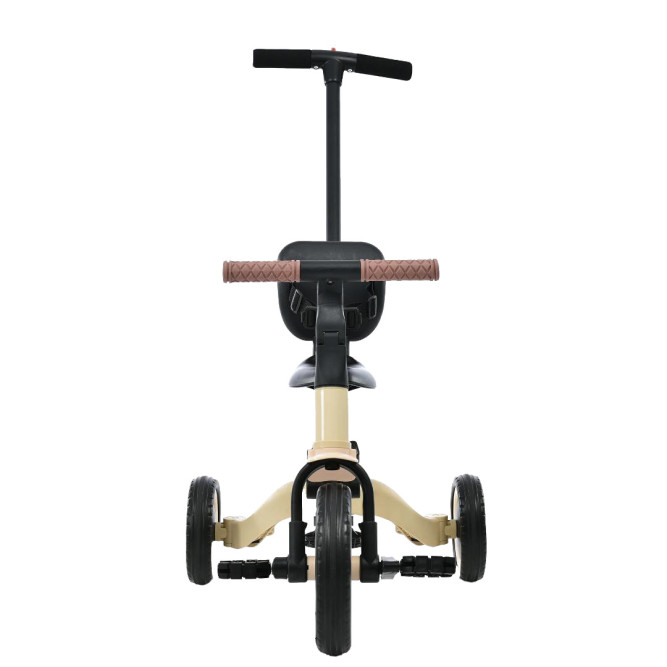 Детский беговел-велосипед 4в1 с родительской ручкой, бежевый - TR007-BEIGE