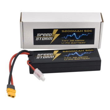 Аккумулятор Speed Storm Li-Po 7.4V 50C 5200 mAh Hard Case разъем XT60 - SS-2S5200-50-XT60
