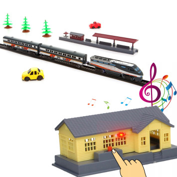 Железная дорога Fenfa &amp;#039;&amp;#039;Скоростной поезд&amp;#039;&amp;#039; с ж/д станцией (свет, звук, длина пути 4,3 м) - 1638B