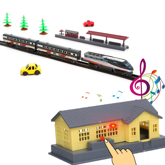 Железная дорога Fenfa &amp;#039;&amp;#039;Скоростной поезд&amp;#039;&amp;#039; с ж/д станцией (свет, звук, длина пути 4,3 м) - 1638B