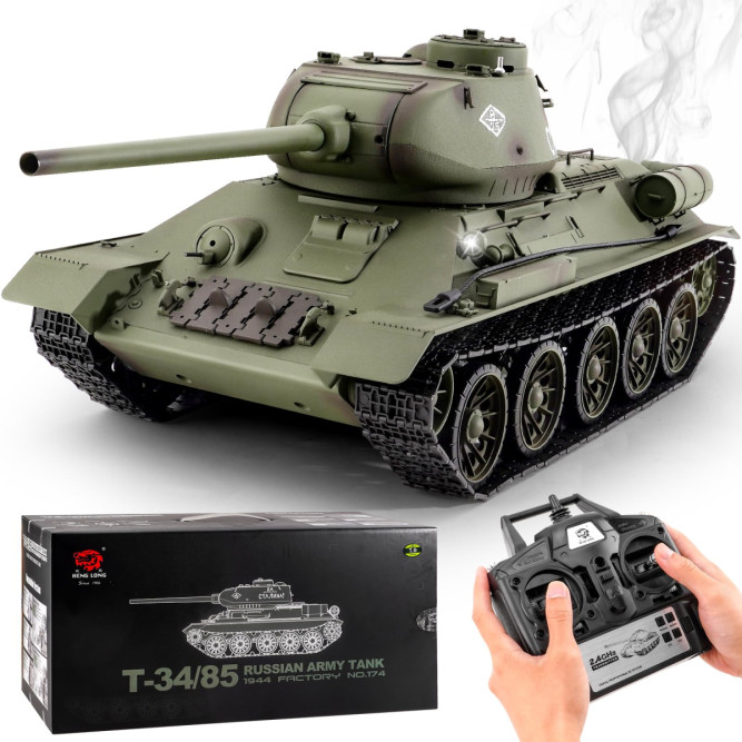 Радиоуправляемый танк Heng Long T-34 V7.0 масштаб 1:16 RTR 2.4GHz - 3909-1 V7.0