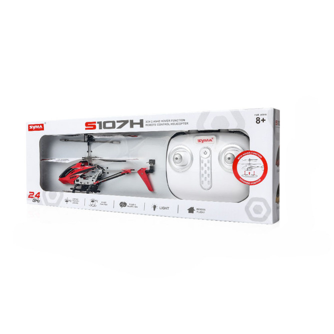 Радиоуправляемый вертолет Syma S107H RED 2.4G с функцией зависания - S107H