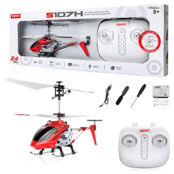 Радиоуправляемый вертолет Syma S107H RED 2.4G с функцией зависания - S107H