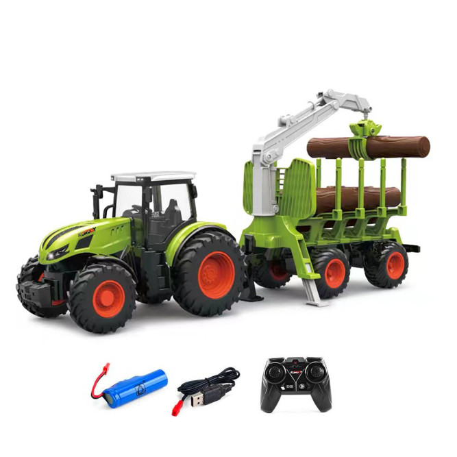 Радиоуправляемый трактор-погрузчик древен с прицепом Huina / KoroDy (свет, акб) - KD6648