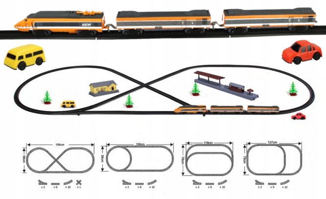 Железная дорога Fenfa &amp;#039;&amp;#039;Скоростной экспресс&amp;#039;&amp;#039; с ж/д станцией (свет, звук, длина пути 4,3 м) - 1638A