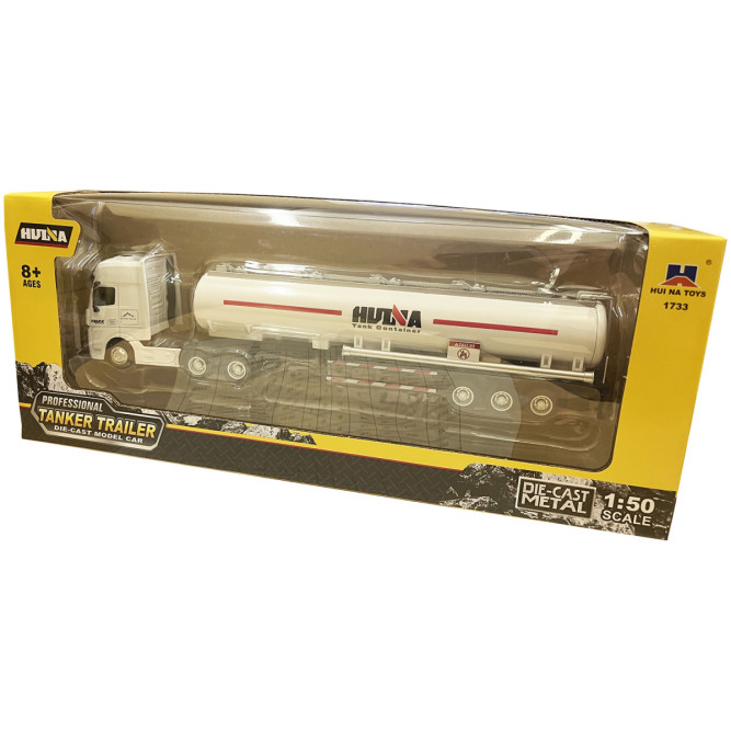 Металлический грузовик бензовоз HUI NA TOYS масштаб 1:50 - HN1733-WHITE