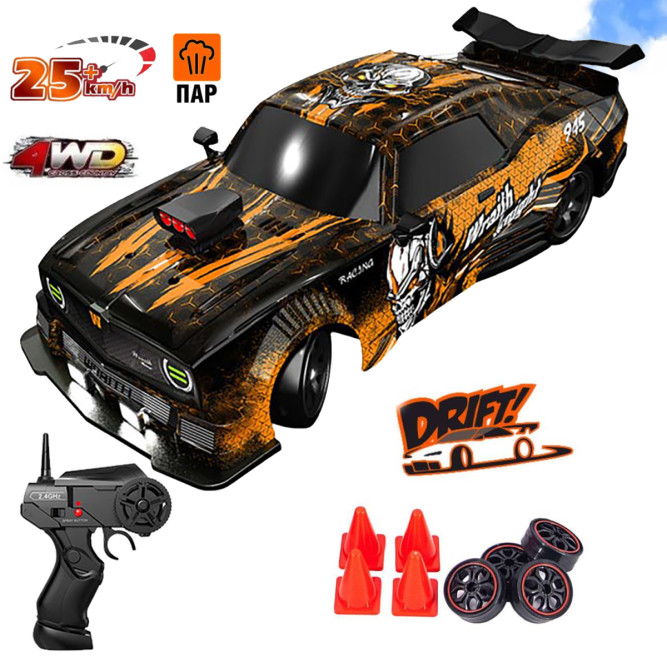 Радиоуправляемая машина для дрифта HB Ford Mustang 1:16, 4WD, свет, пар, аккумулятор, SC16A17