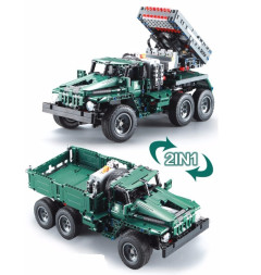 Конструктор Double E Cada Technics, боевая машина &amp;quot;Катюша&amp;quot;, 1369 деталей, пульт управления - C61002W