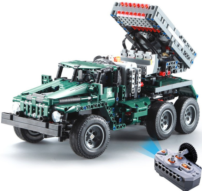 Конструктор Double E Cada Technics, боевая машина &amp;quot;Катюша&amp;quot;, 1369 деталей, пульт управления - C61002W