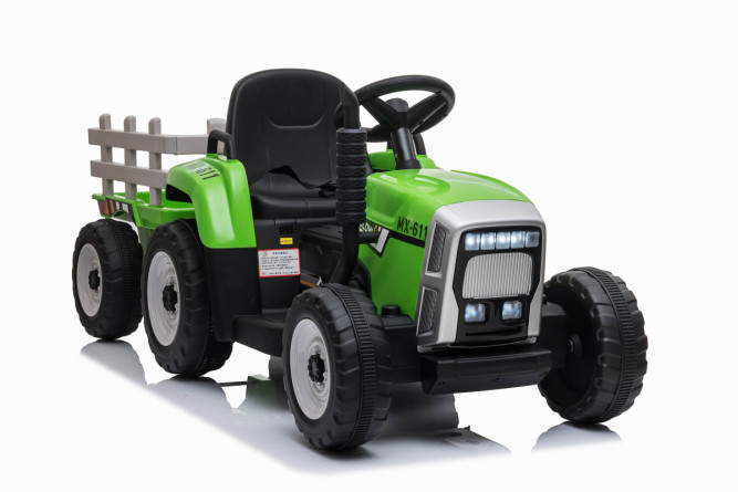 Детский электромобиль XMX трактор с прицепом (зеленый, EVA, пульт, 12V) - XMX611-GREEN