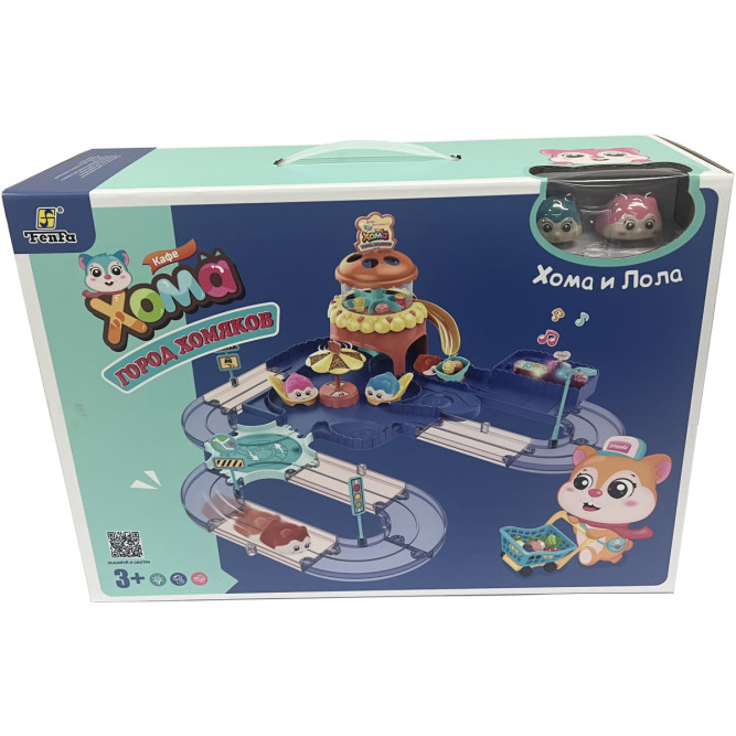 Игровой набор Fenfa &amp;quot;Город хомяков&amp;quot; Синее Кафе в гостях у Хомы (2 хомяка, свет, звук) - 1619C