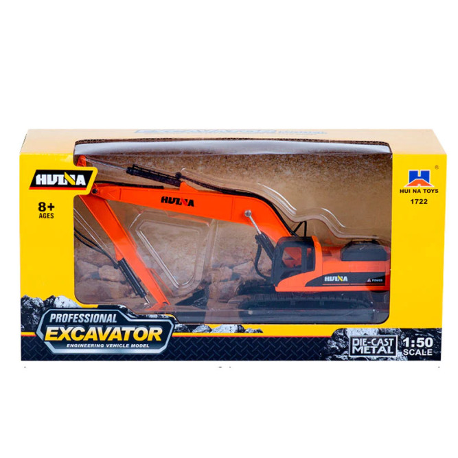Металлический гусеничный экскаватор HuiNa Toys 1:50 - HN1722-ORANGE