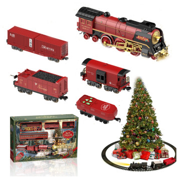 Железная дорога Новогодний поезд (свет, пульт, пар) - F-9067B-1