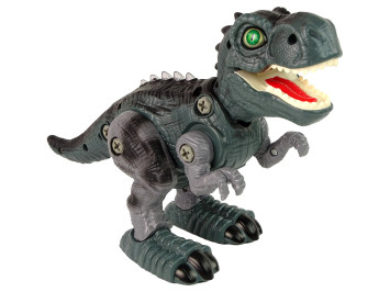 Конструктор-динозавр Тираннозавр на радиоуправлении (25 см, шуруповерт, звук, свет) - RS036-1