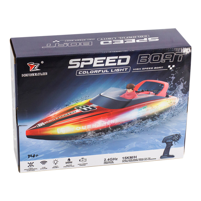 Радиоуправляемый катер яхта (15 км/ч, 25 см, 2 часа игры) - HJ821-RED
