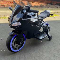 Детский электромотоцикл Ducati Black (12V, EVA, ручка газа) - FT-1628-SP-BLACK