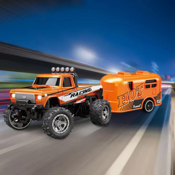 Радиоуправляемый металлический минитрак с прицепом 1:64 - HG4-80-ORANGE