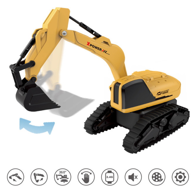 Радиоуправляемый экскаватор Le Neng Toys (пульт часы, акб, звук) - LNT-F4