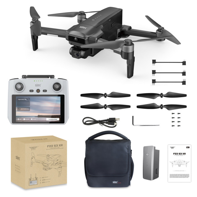 Квадрокоптер SJRC F22 X3 PRO+ 2АКБ, пульт с экраном 3-AXIS 4K EIS 5G GPS