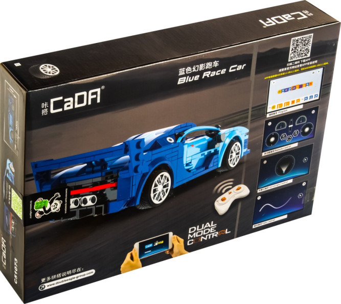 Радиоуправляемый конструктор CADA спортивный автомобиль Blue Race Car, 325 деталей - C51073W