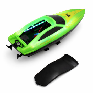 Радиоуправляемый катер (15 км/ч, 25 см, 30 мин, 7 видов подсветки) - HJ825B-GREEN