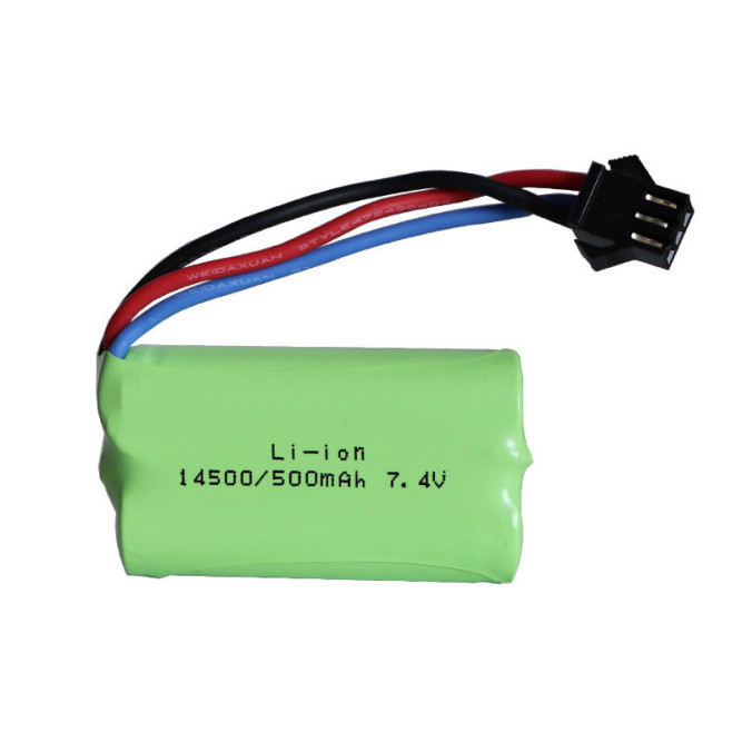 Аккумулятор Li-Ion 7.4V 500 mAh 14500 разъем SM-3P - LI-ION-74-500-YP3