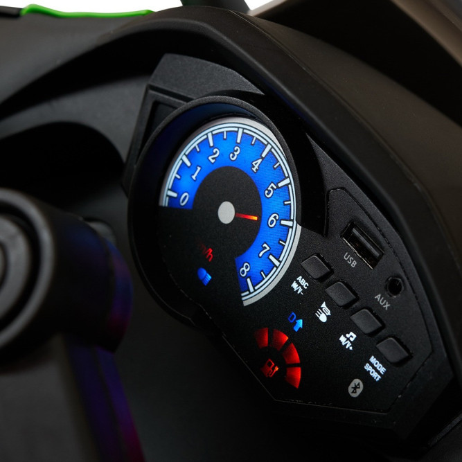 Детский электромотоцикл Kawasaki Ninja (12V, EVA, спидометр, ручка газа) - DLS07-GREEN