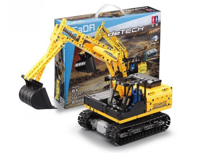 Конструктор CADA deTech радиоуправляемый гусеничный экскаватор (544 детали) - C51057W