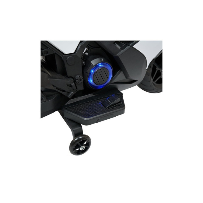 Детский электромотоцикл Kawasaki Ninja (12V, EVA, спидометр, ручка газа) - DLS07-WHITE