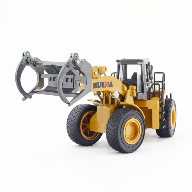Металлический фронтальный погрузчик бревен HUI NA TOYS масштаб 1:40 - HN1914
