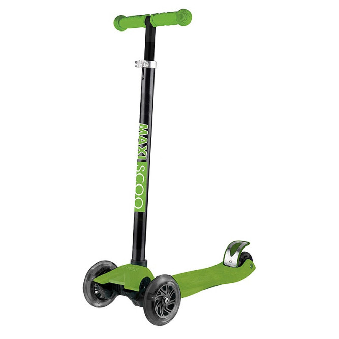 Самокат Maxiscoo Junior Трехколесный Детский со Светящимися Колесами, Зеленый - MSC-J101701