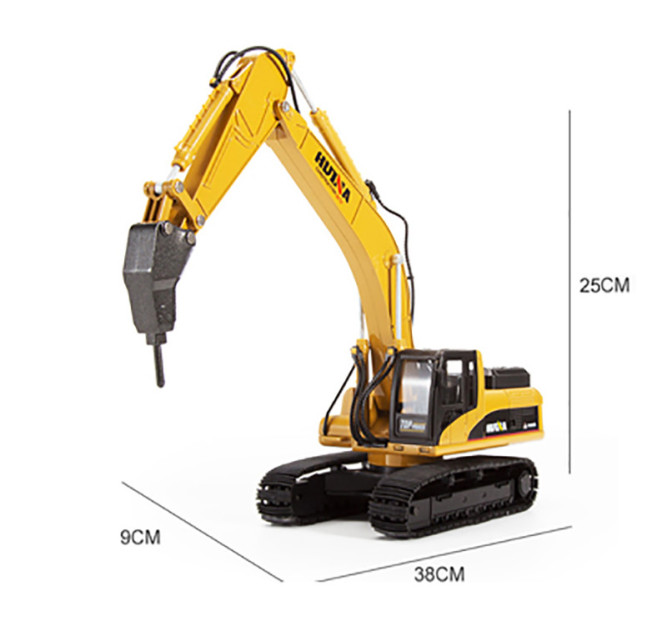 Металлический экскаватор с отбойным молотом HUI NA TOYS масштаб 1:40 - HN1911