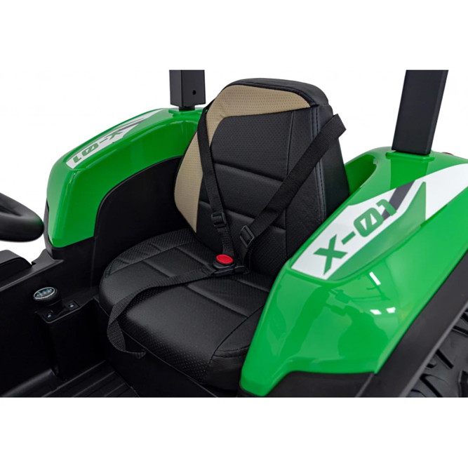 Детский электромобиль трактор с прицепом (зеленый, EVA, пульт, 24V) - BLT-206C-24V-GREEN