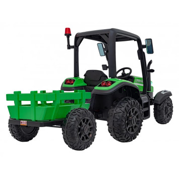 Детский электромобиль трактор с прицепом (зеленый, EVA, пульт, 24V) - BLT-206C-24V-GREEN
