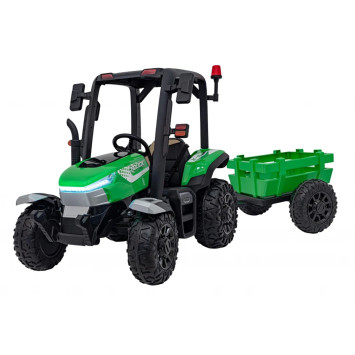 Детский электромобиль трактор с прицепом (зеленый, EVA, пульт, 24V) - BLT-206C-24V-GREEN