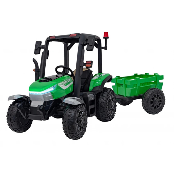 Детский электромобиль трактор с прицепом (зеленый, EVA, пульт, 24V) - BLT-206C-24V-GREEN