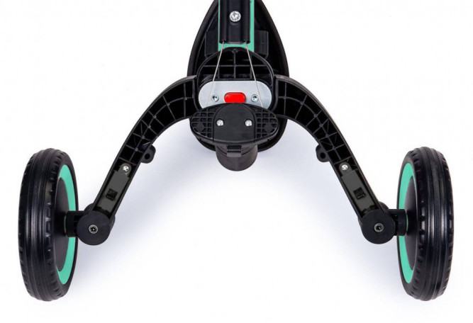 Детский беговел-велосипед 8в1 с крышей и ручкой, зеленый - TR008C-CYAN