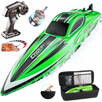 Радиоуправляемый катер Chasing Waves PRO с сумкой (41 см, 55 км/ч, Brushless) - HJ818PRO-GREEN-BAG