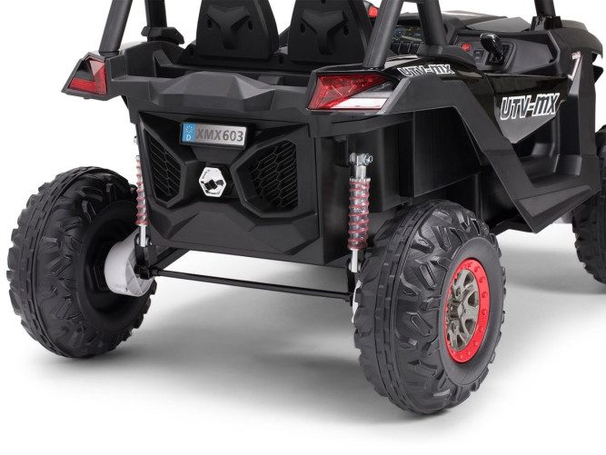 Двухместный полноприводный электромобиль Black Carbon UTV-MX Buggy 12V MP4 - XMX603-BLACK-PAINT-MP4