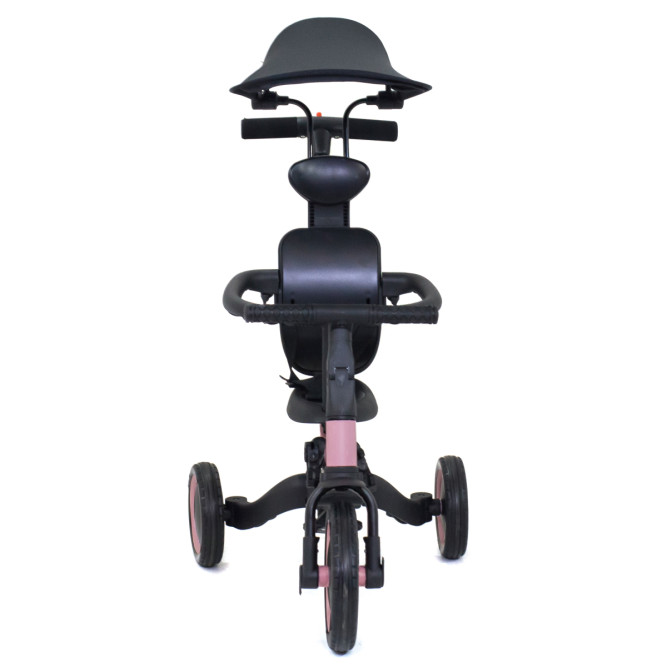 Детский беговел-велосипед 8в1 с крышей и ручкой, розовый - TR008C-PINK