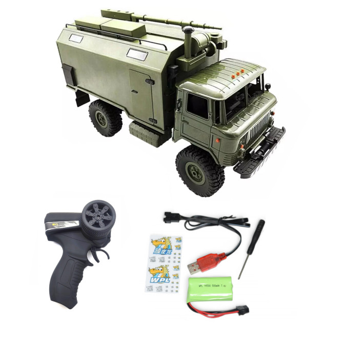 Радиоуправляемая грузовая машина WPL Газ 66 Зеленый 1:16 - WPLB-24-6