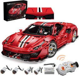 Конструктор CADA Ferrari 488 (3187  деталей, пульт, электропривод) - C61042W
