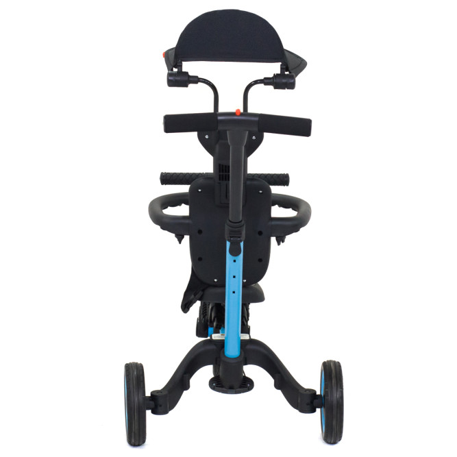 Детский беговел-велосипед 8в1 с крышей и ручкой, синий - TR008C-BLUE