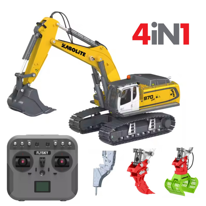 Радиоуправляемый экскаватор 4in1 HUINA с гидравлической системой 1:18 - K5901-100S
