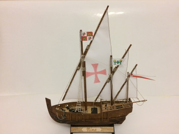 Конструктор из дерева корабль КАРАВЕЛЛА La Nina с инструментами - K09N