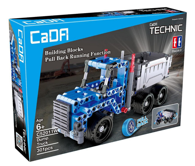 Конструктор Cada Technics грузовик c инерционным механизмом, 301 деталь - C52011W